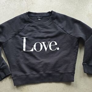 J. Crew Black Love Sweatshirt